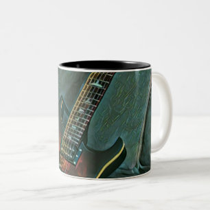 Caneca De Café Em Dois Tons presente de amantes de guitarra de músico