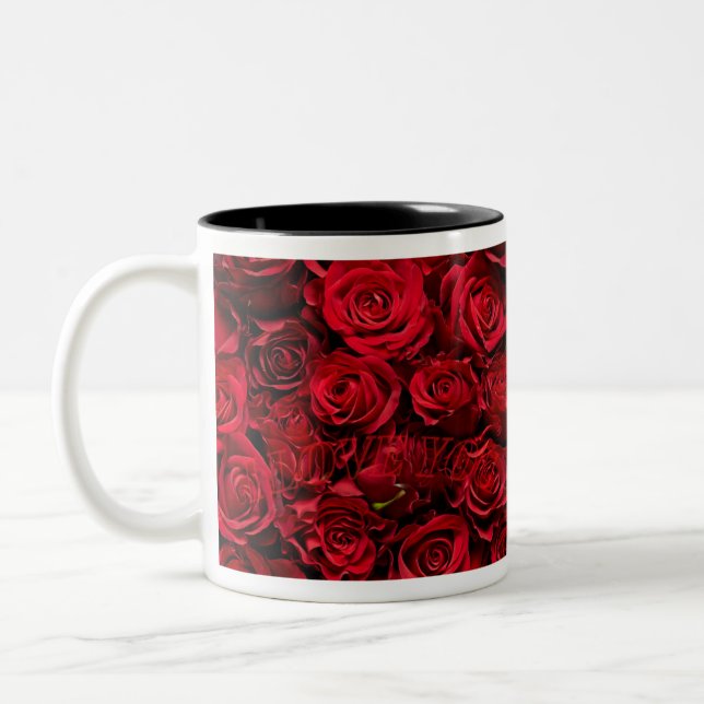 Caneca De Café Em Dois Tons presente de amor rosa (Esquerda)