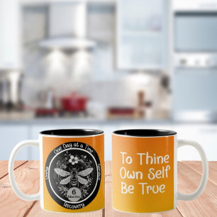 Caneca De Café Em Dois Tons Presente de aniversário de Sobriedade Personalizad
