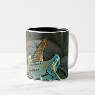 Caneca De Café Em Dois Tons Presente de aniversário guitarrista da Vintage