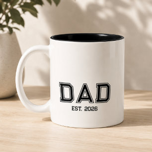 Caneca De Café Em Dois Tons Presente de Ano de Estabelecimento do Pai Minimal