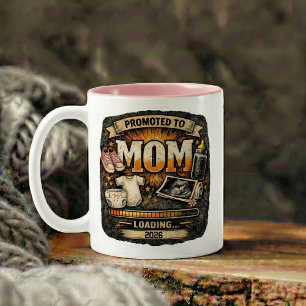 Caneca De Café Em Dois Tons Presente de Anúncio de Gravidez para a Mamãe
