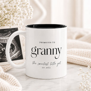 Caneca De Café Em Dois Tons Presente de Anúncio de Gravidez para a Vovó