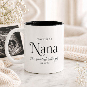 Caneca De Café Em Dois Tons Presente de Anúncio de Gravidez para a Vovó