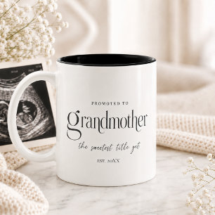 Caneca De Café Em Dois Tons Presente de Anúncio de Gravidez para Avó