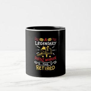 Caneca De Café Em Dois Tons Presente de aposentadoria do trabalhador postal ap