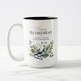 Caneca De Café Em Dois Tons Presente de Aposentadoria Feliz para Médico