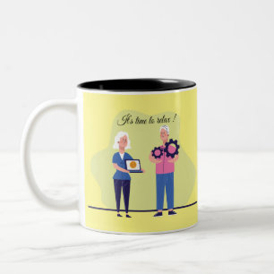Caneca De Café Em Dois Tons Presente de aposentadoria para colega de trabalho