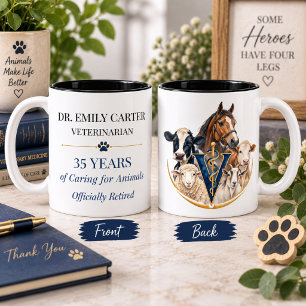 Caneca De Café Em Dois Tons Presente de Aposentadoria para Veterinário de Gran