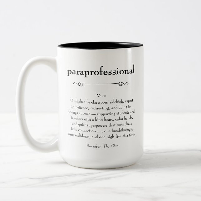 Caneca De Café Em Dois Tons Presente de Apreciação de Definição Paraprofission (Esquerda)