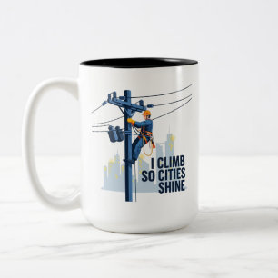 Caneca De Café Em Dois Tons Presente de Apreciação Paisagem Urbana para Eletri