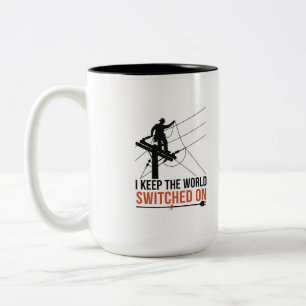 Caneca De Café Em Dois Tons Presente de Apreciação para Trabalhador Elétrico -