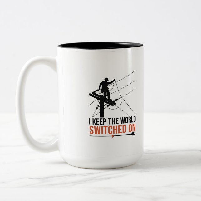 Caneca De Café Em Dois Tons Presente de Apreciação para Trabalhador Elétrico - (Esquerda)