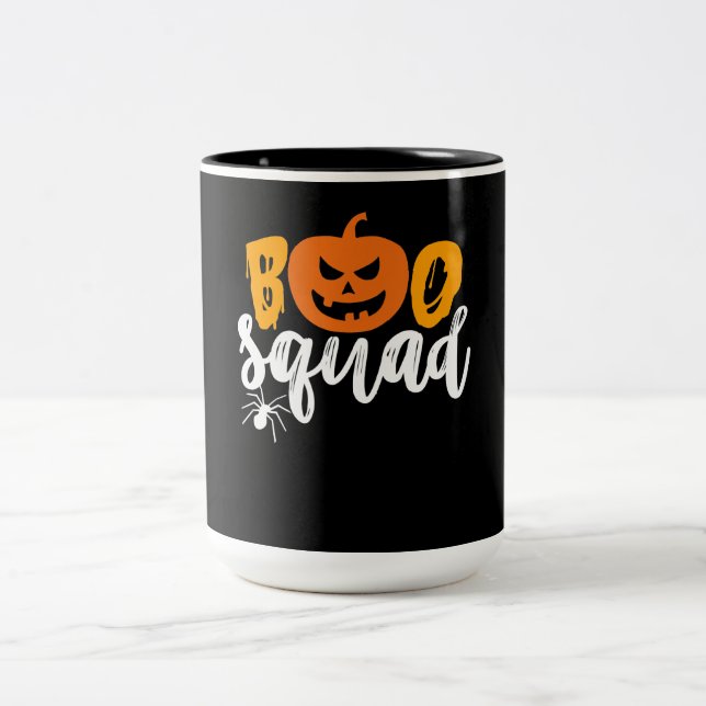 Caneca De Café Em Dois Tons Presente de aranha | Esquadrão de Boo - Halloween  (Centro)