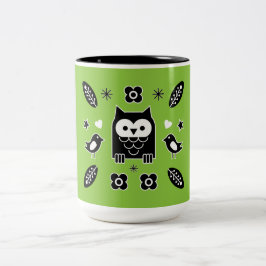 Caneca De Café Em Dois Tons Presente de Arte Folclórica do Cavalo Nórdico