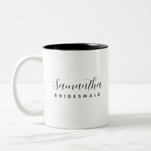 Caneca De Café Em Dois Tons Presente de Bridesmaid Personalizada Moderna e Min