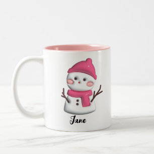 Caneca De Café Em Dois Tons Presente de Café de Natal Personalizado