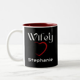 Caneca De Café Em Dois Tons Presente de Casal Wifey Hubby