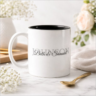 Caneca De Café Em Dois Tons Presente de Casamento Personalizado para Casal