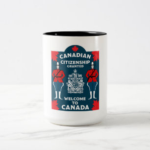 Caneca De Café Em Dois Tons Presente de celebração de cidadania canadense