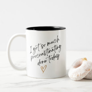 Caneca De Café Em Dois Tons Presente de Colaborador Mínimo Engraçado Procrasti