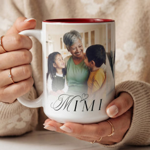 Caneca De Café Em Dois Tons Presente de Colagem de Fotos do Coração para a Mim