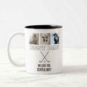 Caneca De Café Em Dois Tons Presente de Colagem de Fotos Modernas Melhor Pai 3