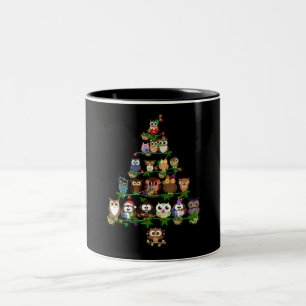 Caneca De Café Em Dois Tons Presente de Coruja  Coruja Pine Natal