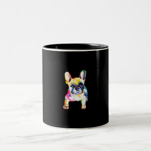 Caneca De Café Em Dois Tons Presente de Desenho da Mão de Aquarela Francesa