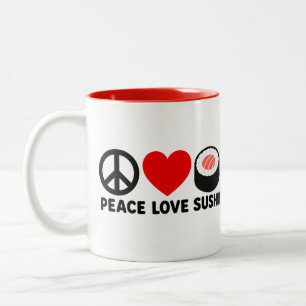 Caneca De Café Em Dois Tons Presente de Design de Comida Japonesa Fofa Sushi A
