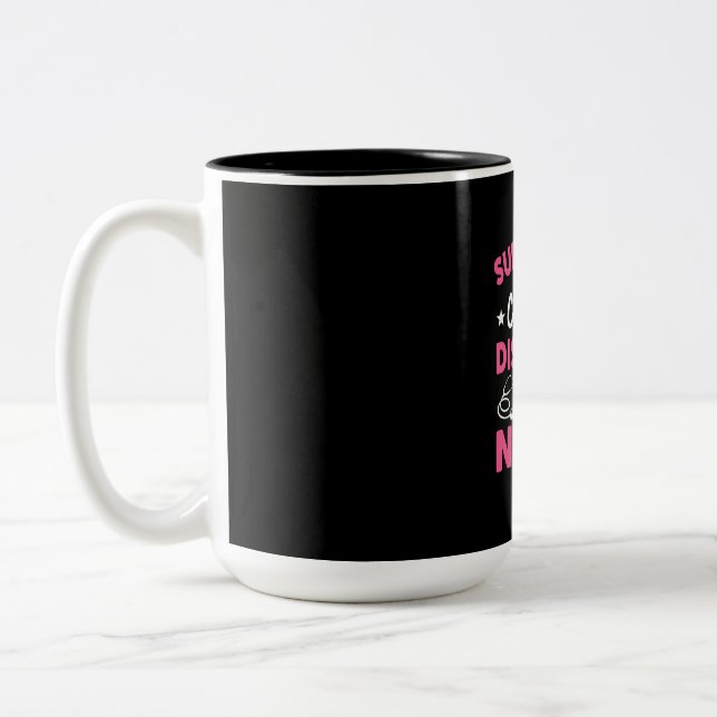 Caneca De Café Em Dois Tons Presente de Enfermeira | Super Mãe Claramente Disf (Esquerda)