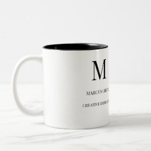 Caneca De Café Em Dois Tons Presente de Escritório com Nome Personalizado