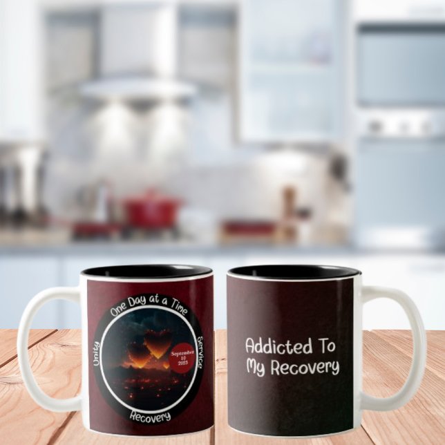 Caneca De Café Em Dois Tons Presente de Etapa de Recuperação Personalizada - C (Criador carregado)
