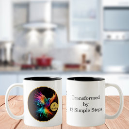 Caneca De Café Em Dois Tons Presente de Etapa de Recuperação Phoenix