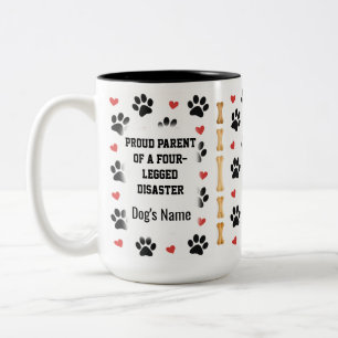 Caneca De Café Em Dois Tons Presente de Foto com Nome de Cachorro Personalizad