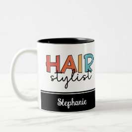 Caneca De Café Em Dois Tons Presente de Hairdresser de Lista de Cabelos Person