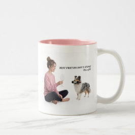 Caneca De Café Em Dois Tons Presente de Humor Vinho Sheltie Blue Merle
