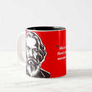 Caneca De Café Em Dois Tons Presente de Karl Marx (Fundador do Marxismo)
