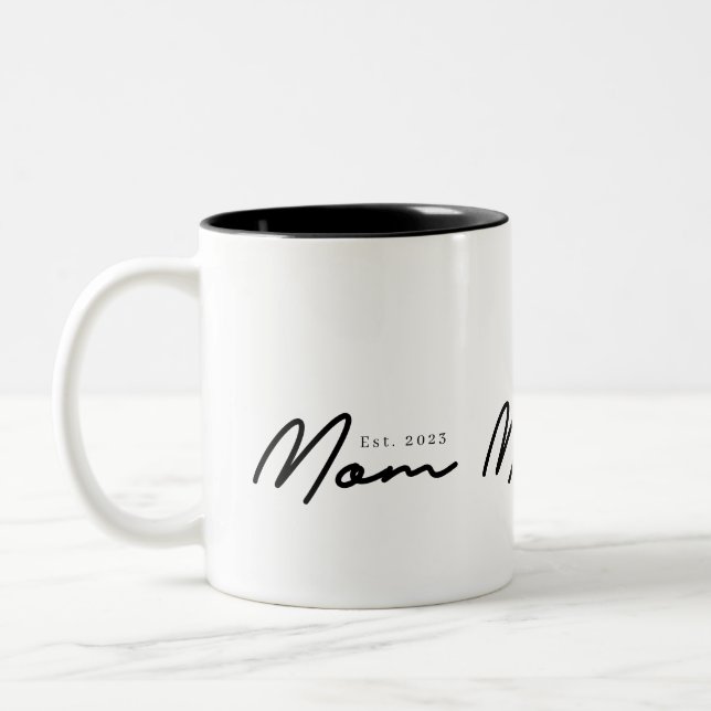 Caneca De Café Em Dois Tons Presente de Mãe Estabelecida Nova Mãe (Esquerda)