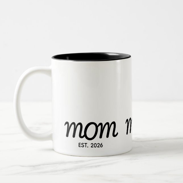 Caneca De Café Em Dois Tons Presente de Mãe Estabelecida Nova Mãe (Esquerda)