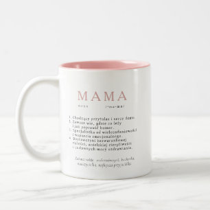 Caneca De Café Em Dois Tons Presente de Mãe Polonês - Mama, Grande Definição R