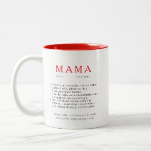 Caneca De Café Em Dois Tons Presente de Mãe Polonês - Vermelho de Definição MA