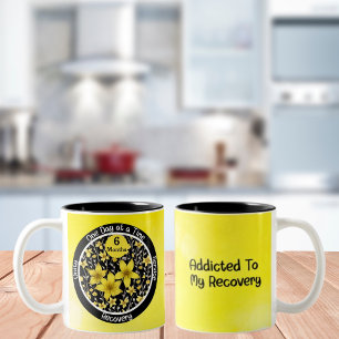 Caneca De Café Em Dois Tons Presente de Marco de Sobriedade Personalizada Flor