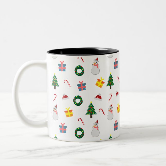 Caneca De Café Em Dois Tons Presente de Natal  (Esquerda)