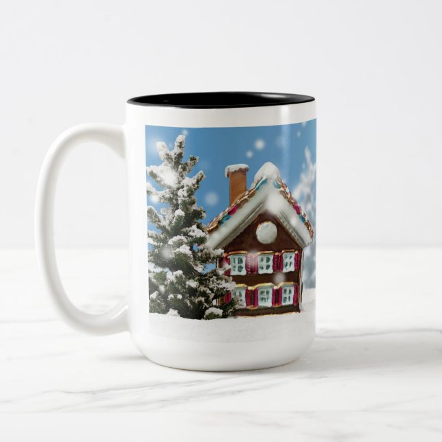 Caneca De Café Em Dois Tons presente de Natal (Esquerda)