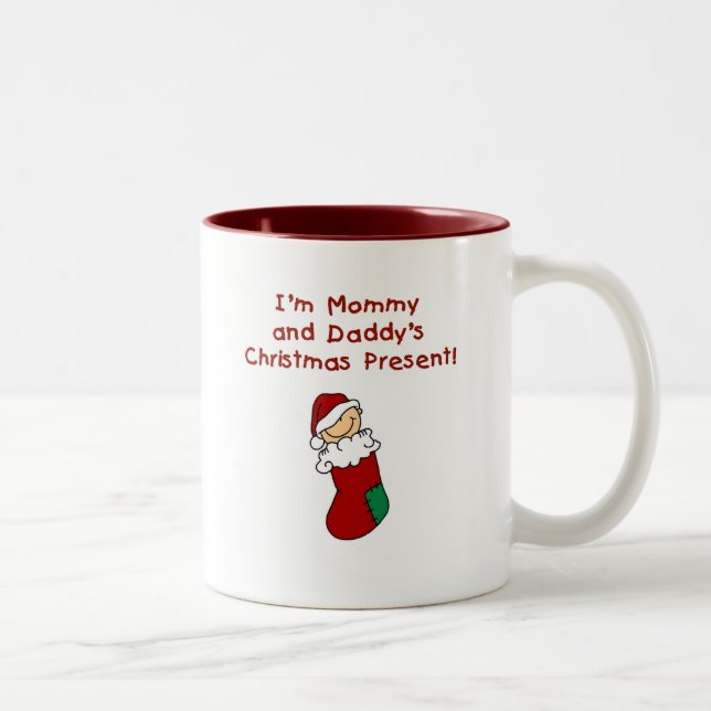 Caneca De Café Em Dois Tons Presente de Natal das mamães e do pai (Direita)
