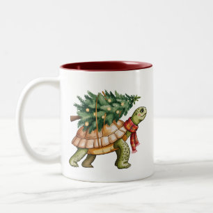 Caneca De Café Em Dois Tons Presente de Natal para Amante de Tartaruga Marinha