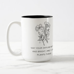 Caneca De Café Em Dois Tons Presente de Natal para Mãe de Planta Elegante - Pl