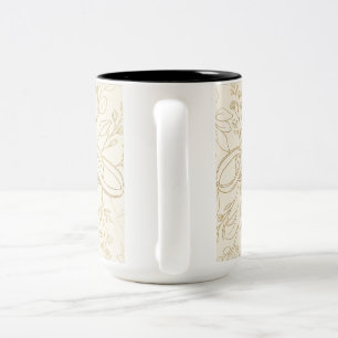 Caneca De Café Em Dois Tons Presente de Noiva Noivo Botânico Verde Salvia Aq