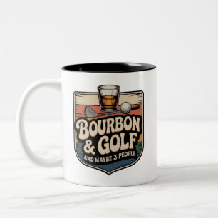 Caneca De Café Em Dois Tons Presente de Pai Engraçado de Bourbon de Golfe Vint
